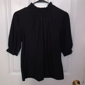 NWOT J. Crew Factory Swiss Dot Smocked Neck Top
